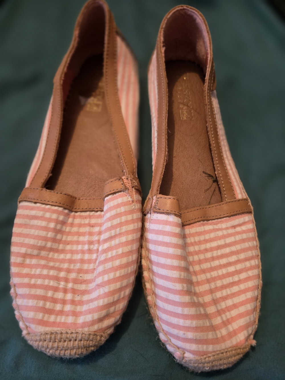 Sperry Pink and White Striped Espadrille Flats